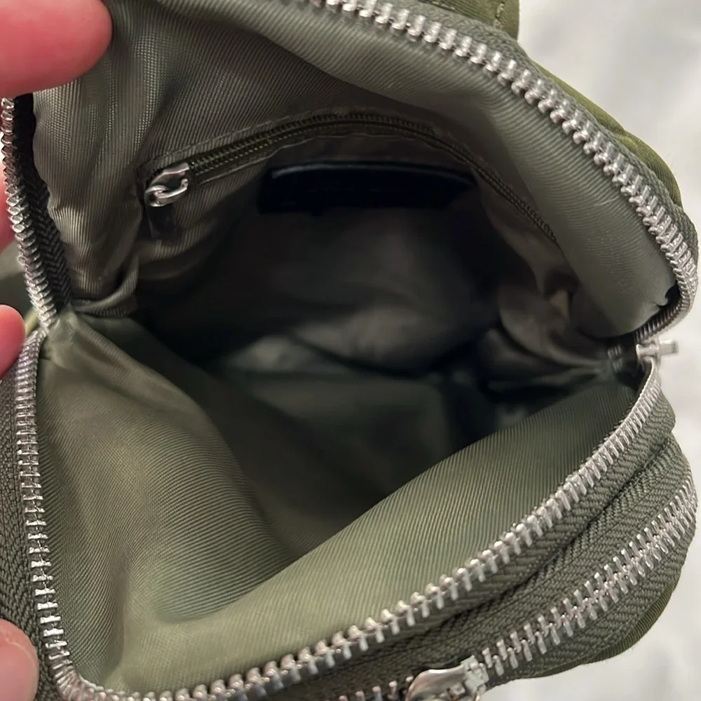 Destination Army Green Quilted Mini Backpack